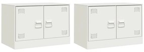 2 db fehér acél TV-szekrény 67 x 39 x 44 cm