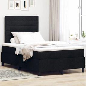 Box Spring Ágy Matraccal Fekete Kis Kétszemélyes Szövet