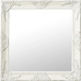 vidaXL fehér barokk stílusú fali tükör 60 x 60 cm