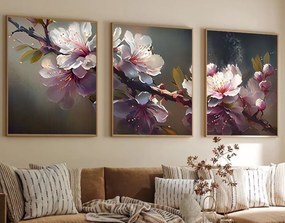 Huhu222 keretezett MDF falikép, 50 x 70 cm, 3 db-os szett