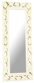 kézzel faragott fehér tömör mangófa tükör 110 x 50 cm
