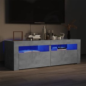 Betonszürke TV-szekrény LED-lámpákkal 120 x 35 x 40 cm