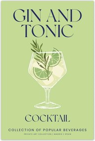 Poszterek 40x60 Ital Gin és Tonik Alkoholos koktél