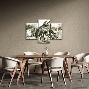 Kép - Zsiráfok, vintage (90x60 cm)