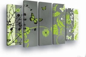 Vászonkép 150x100 moduláris pillangók pitypang tavasz természet dekoratív
