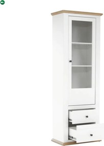 Vitrin MZ4, fehér/grand tölgy, LEON