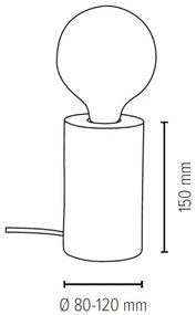 Spot-Light 76910151 - TRABO asztali lámpa 1xE27/25W/230V