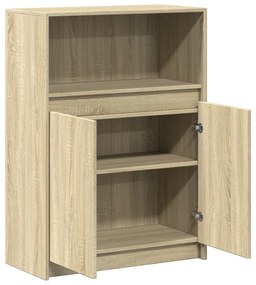 sonoma tölgy szerelt fa tálalószekrény LED-del 72 x 34 x 100 cm