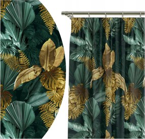 Függöny Kész 140x160 Függöny Levelek Zöld 7127