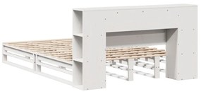 fehér tömör fa könyvespolcos ágy matrac nélkül 120 x 190 cm