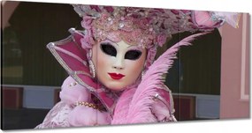 Vászonkép 180x90 Rózsaszín farsangi maszk