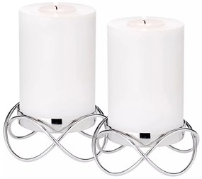 "Bastia" gyertyatartó nagy, ezüst, 2 db-os szett - EDZARD
