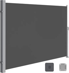 Oldalsó terasznapellenző, belátásgátló, szürke, 220 g/m² 160 x 300 cm