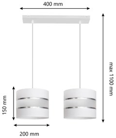 Csillár zsinóron HELEN 2xE27/15W/230V fehér