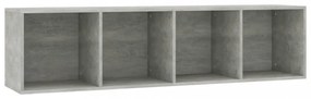 betonszürke szerelt fa könyv-/TV-szekrény 36 x 30 x 143 cm