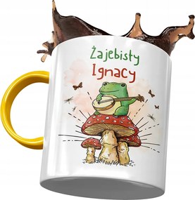 Sárga Bögre Ignác Férj Kollégának Ajándék Nyomtatott Fotóval