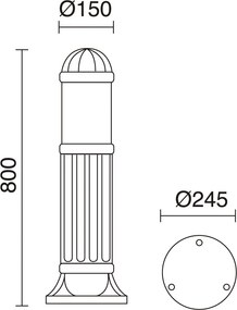Novolux SAURO 272B-G05X1A-02 Állólámpa E27 IP55