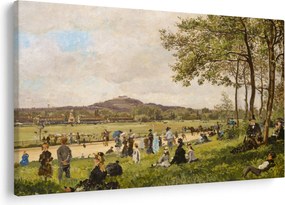 Kép - French 19th Century, Race Course at Longchamps, reprodukciók (90x60 cm)