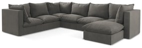 Sötétszürke sarokkanapé (bal oldali-U alakú) Manao – Makamii