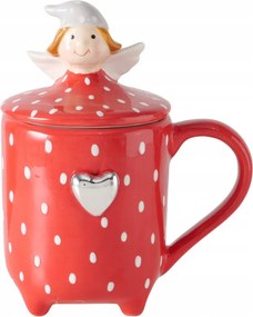 Kerámia Kávés Teáscsésze Fedővel 360 ml Mikulás Ajándék