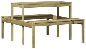 impregnált fenyőfa piknik asztal 110 x 134 x 75 cm
