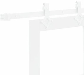 Csúszóajtó Fehér 73.5 x 211 cm Fa és fém
