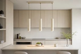 Brilagi - Kábelre függesztett csillár TUBE 3xGU10/15W/230V bézs/arany