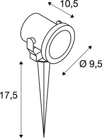 SLV 229740 NAUTILUS Kültéri Növényvilágító Lámpa Rozsdamentes Acél GU10 IP55