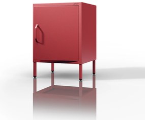 Fém éjjeliszekrény lábakkal, piros, 424x595x400 mm: MIA Modern