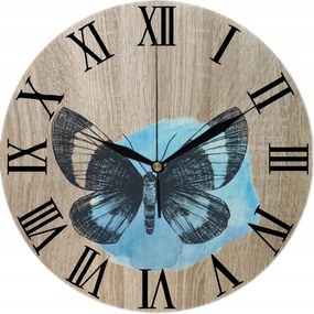 Falióra Dekoratív Sonoma tölgy nyomott mintás pillangó Butterfly 35 cm