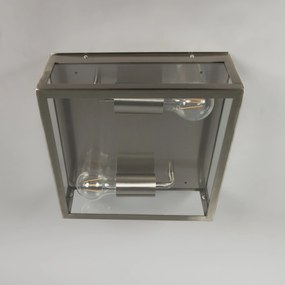 Modern négyzet alakú kültéri mennyezeti lámpa acél 2 lámpás - Rotterdam