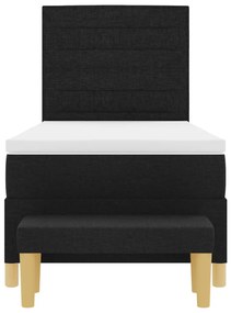 Boxspring Ágy matraccal és paddal fekete 100x200 cm szövet