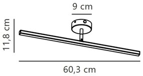 Nordlux LED fürdőszobai tükörvilágítás IP44, 7,2W, 230V, 60 cm, matt króm