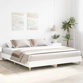 fehér szerelt fa ágykeret matrac nélkül 200 x 200 cm