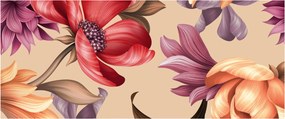 Kép - Vintage virágok (120x50 cm)