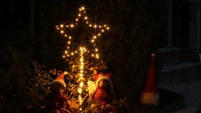 KĂŒltĂ©ri lĂĄmpa karĂĄcsonyi csillag 130cm Led 3xAA