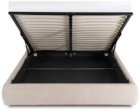 Kárpitozott Franciaágy Bézs Színben Ágynemütartóval. 160x200 BRISTOL