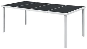 vidaXL 9-részes fekete kültéri acél étkezőgarnitúra