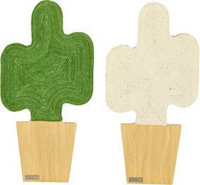 PawHut Macskakarmoló Szőnyeg, 2 Darabos Készlet Macskakarmoló Táblák Juta Kötéllel, Macskakarmoló Tábla Horgokkal, Karmoló Fal Macskáknak Kaktusz Form