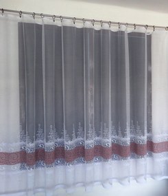 Mg Függöny 623/768 fehér/BR Rózsaszín 400x170cm Kész Szalaggal M