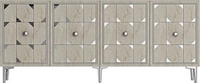 Moka 180 - White, Travertine, Silver
