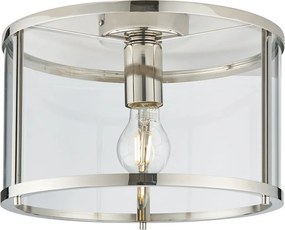 ENDON 96150 HOPTON Klasszikus Mennyezeti Lámpa Nickel-Nero, Átlátszó E27 IP20