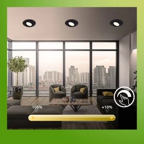 Briloner 7587035 - 3 darabos KLIRA LED szett, fürdőszobai süllyesztett mennyezeti lámpa, 1xLED/4,9W/230V, IP23, fekete