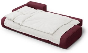 Borvörös kinyitható-tárolóhelyes sarokkanapé (bal oldali-heverő résszel) Linz – Cosmopolitan Design