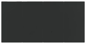fekete acél és edzett üveg kerti étkezőasztal 160x80x74cm