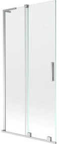 Mexen Velar L, 2 szárnyas eltolható kádparaván 90 x 150 cm, 8mm átlátszó üveg, króm profil, 896-090-003-01-01