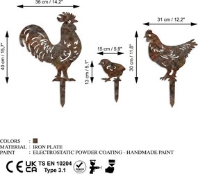 Fam fém kerti dísztárgy, 40×36 cm – TR565TNL1413