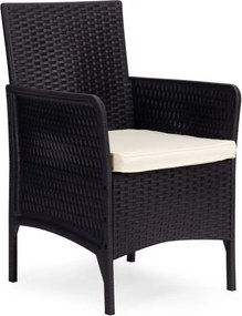 Rattan kerti bútor - 2 szék + asztal szett fekete