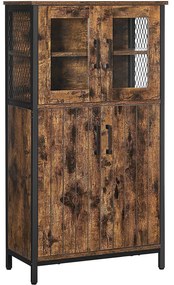 Tárolószekrény, fürdőszobai szekrény 60 x 108 x 30 cm, rusztikus barna és fekete | VASAGLE