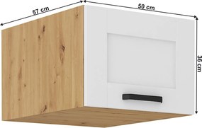Felső szekrény, fehér/artisan tölgy, LULA 50 NAGU-36 1F